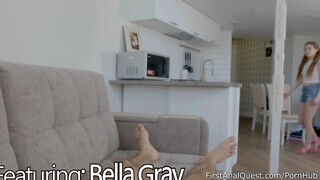 Bella Gray a borostás vaginás fiatal maca - First Anal Quest