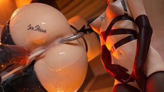 Megkötözve és telelőve: alázatos csajszika anális horgos képzése